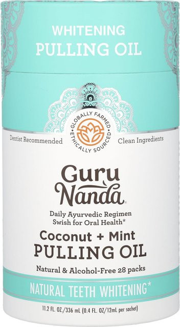 GuruNanda Whitening Pulling Oil, Kokosnuss + Minze, 28 x 12 ml - Bild 1