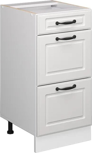 Vicco Küchenunterschrank R-Line in Weiß im Landhausstil mit Schubladen ohne Arbeitsplatte, Breite: 40 cm - Bild 1
