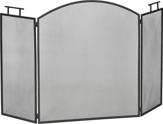 HOMCOM Kaminschutzgitter dreiteilig aus Eisen in Schwarz, B: 128 cm, H: 76,5 cm - Bild 1