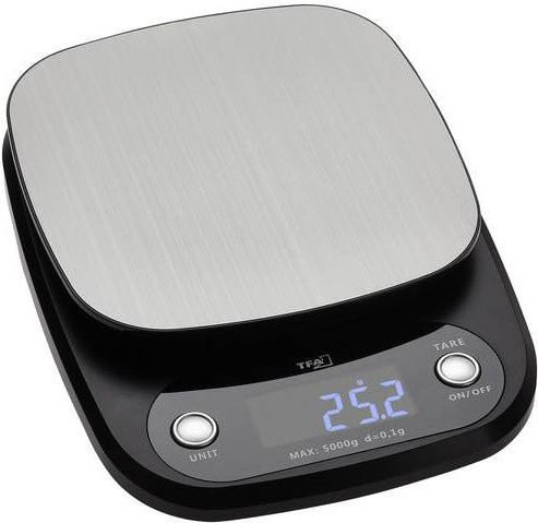 TFA Dostmann APPLE PIE Digitale Küchenwaage in Anthrazit mit 5 kg Wägebereich, B/T/H: 15,5 x 21,0 x 2,9 cm - Bild 1