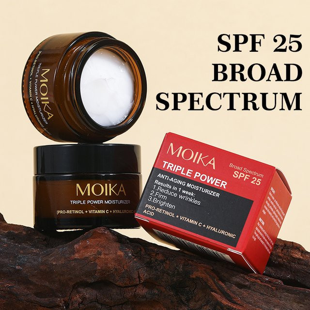 MOIKA Triple Power Feuchtigkeitscreme mit Retinol, Vitamin C und Hyaluronsäure, Fettige Haut - Bild 1