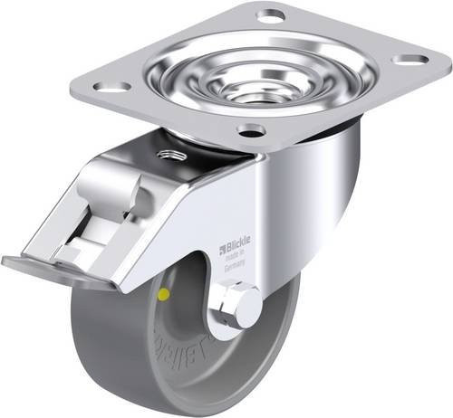 Blickle Stahlblech-Lenkrolle LE-PO 80G-FI-ELS in Silber, Rad-Durchmesser: 80 mm, Tragfähigkeit: 150 kg - Bild 1