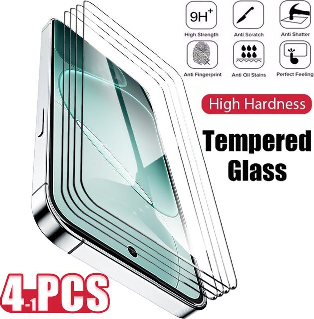 Gehärtetes Glas Display Schutz für Oppo A6 GT Pro, A5, A3, A2, A1, A80, A60, A59, A79, A18, A38, A58 in Transparent und Schwarz - Bild 1
