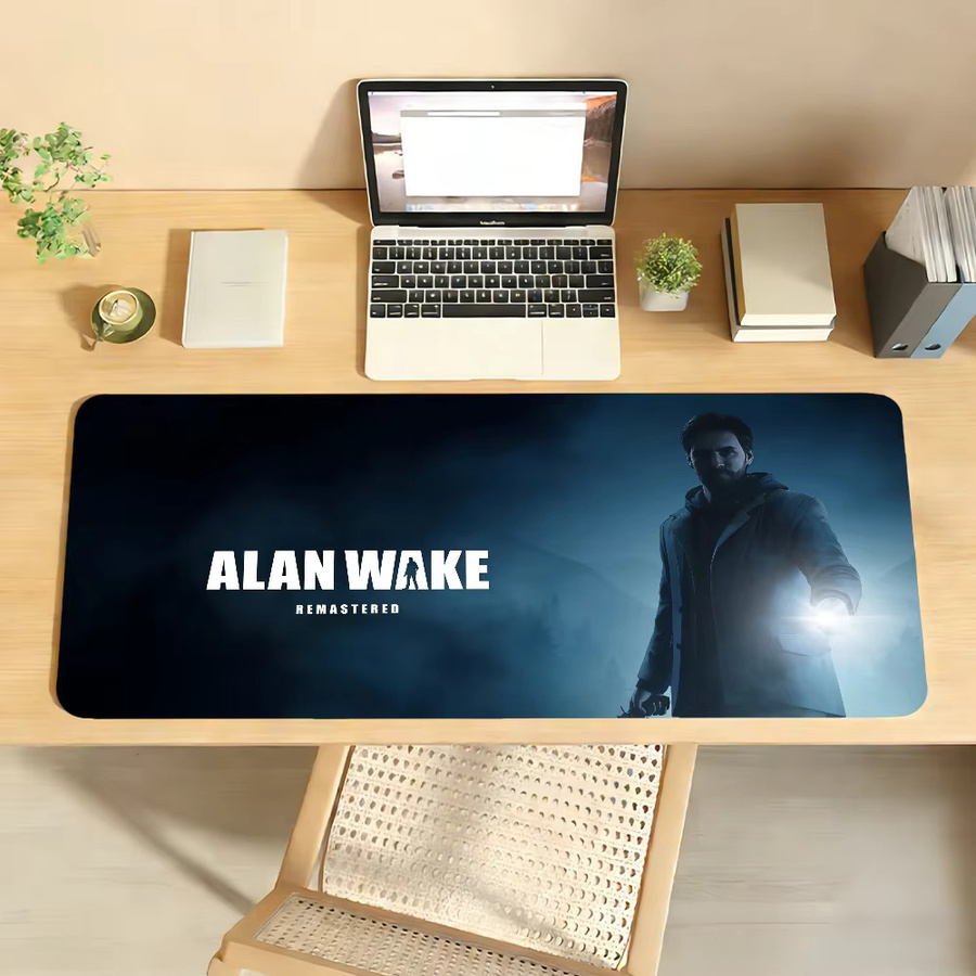 Games A-Alan W-Wake Gaming Mauspad in Blau mit rutschfester Gummierung und verstärkten Kanten - Bild 3