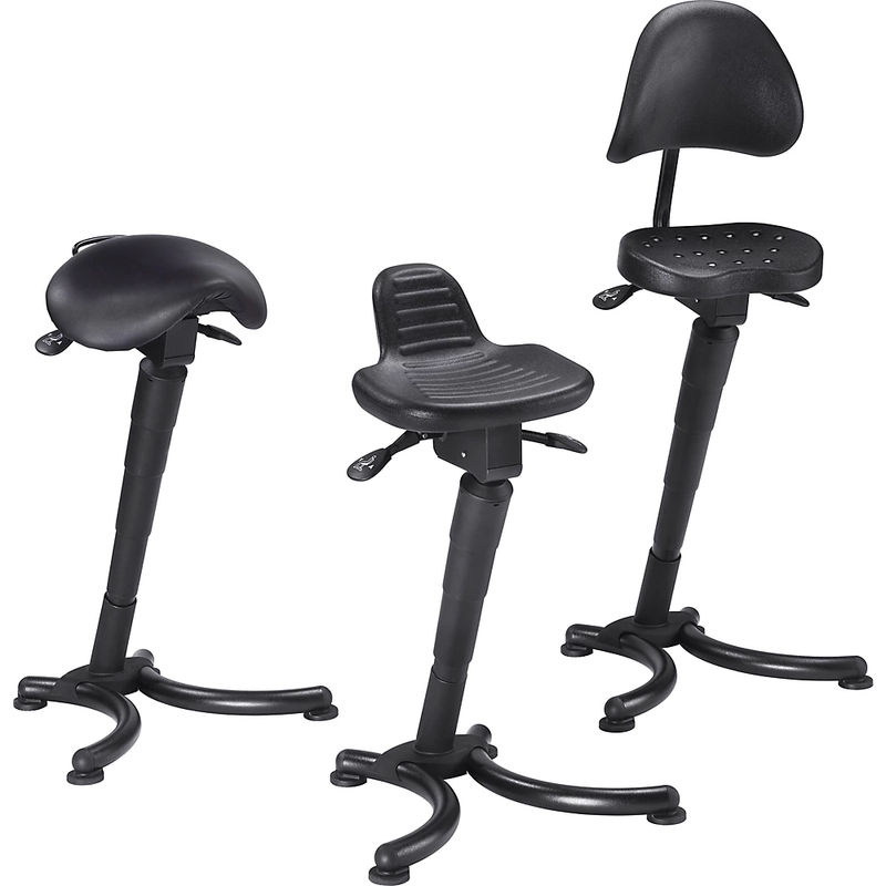 MeyChair Stehhilfe AF5 Active Stool in Schwarz mit 4-Fuß-Gestell und PU-Schaum - Bild 2