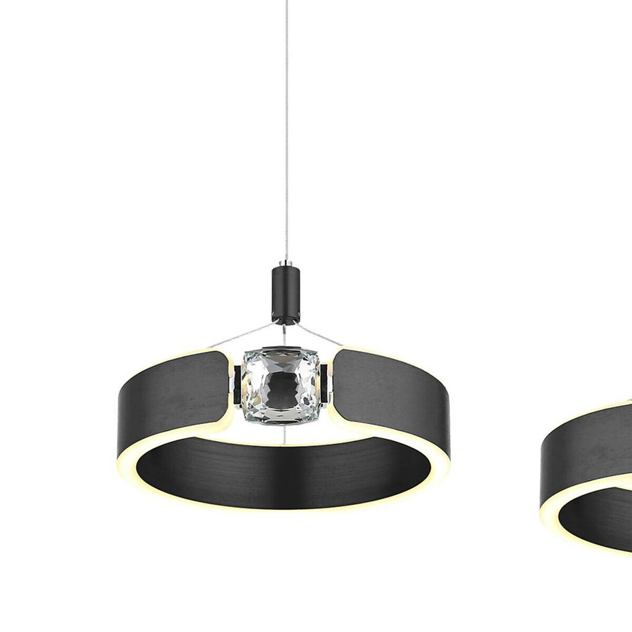 POCOline LED-Pendelleuchte Rings in Schwarz aus Metall mit Fernbedienung, B/H/T: 22 x 120 x 82 cm - Bild 3