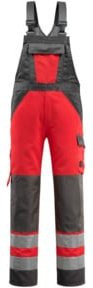 Mascot Gosford Latzhose EN ISO 20471 Class 2 in Rot und Dunkelanthrazit - Bild 1