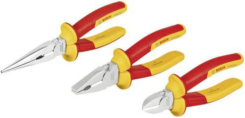 Bosch Professional VDE Zangen-Set 3-teilig aus Chrome Vanadium in Rot und Gelb - Bild 1