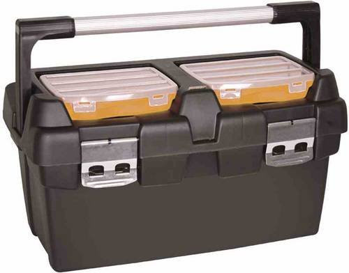 IRONSIDE Werkzeugkasten unbestückt aus Kunststoff mit Einsätzen, Schwarz, B/T/H: 50,0 x 27,0 x 27,0 cm