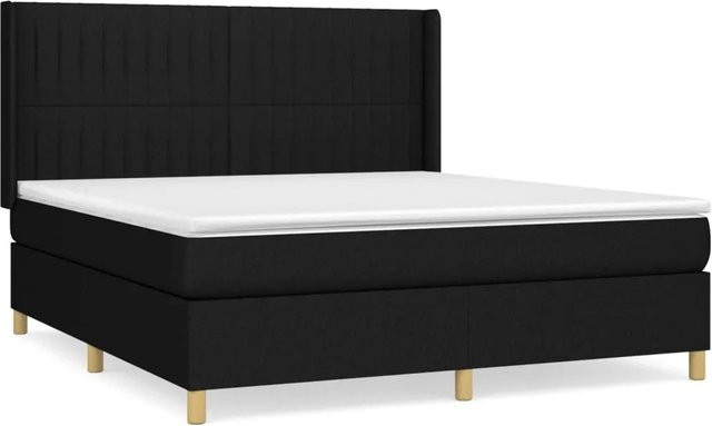 vidaXL Boxspringbett Hybrid mit Matratze und Taschenfederkern Schwarz B/T/H: 180 x 200 x 183 cm - Bild 1