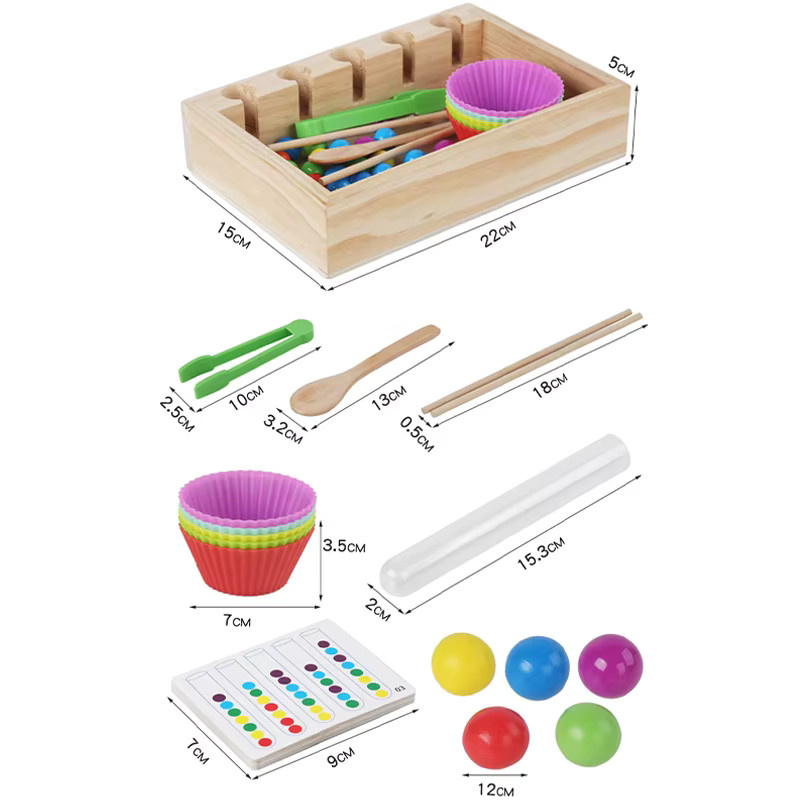 Tlewj Montessori Lernspielzeug Farbe Perle Bunt / Mehrfarbig - Bild 2