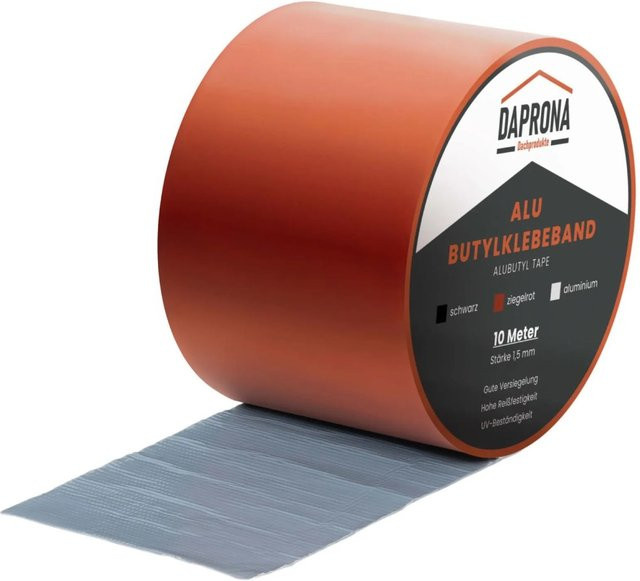 Daprona Butylband Dichtband wasserdicht in Ziegelrot mit Alu-Beschichtung B: 100 mm, L: 10 m - Bild 1