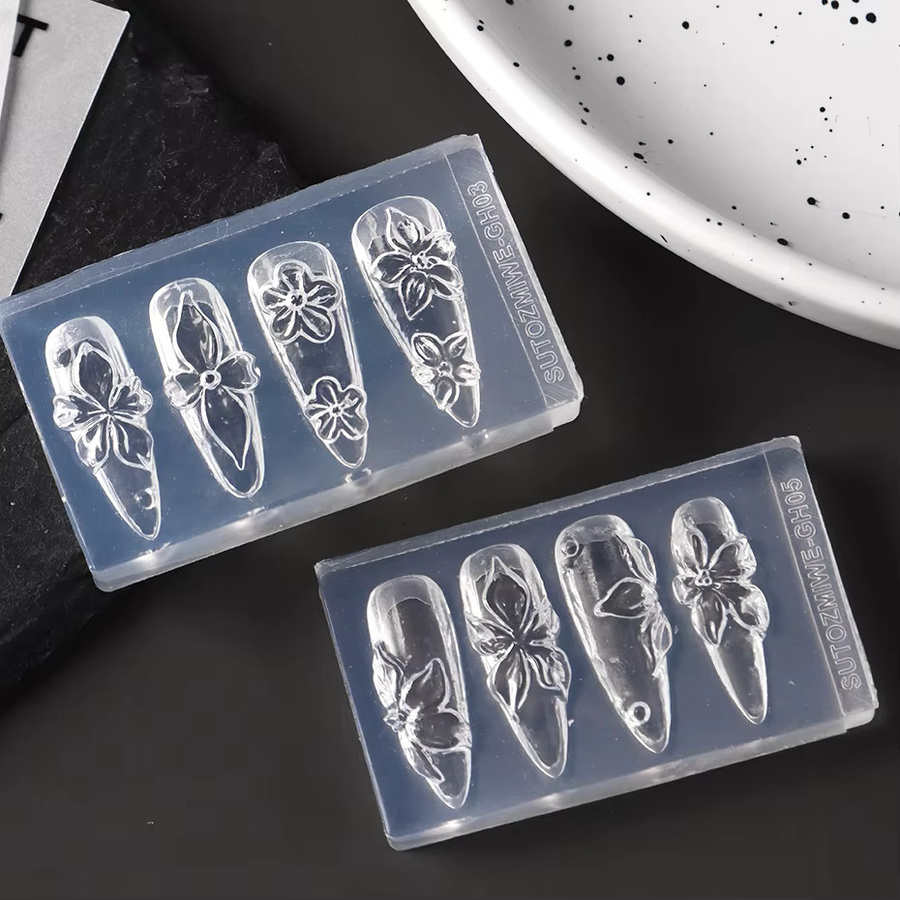 Full Beauty Silikonformen für Nagelkunst, 2 Stück, Lilien-Blumen - Bild 4