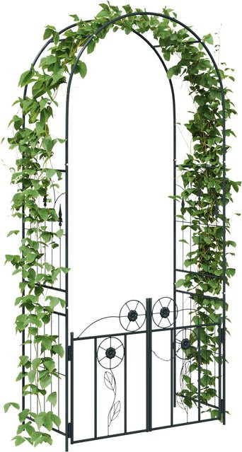Gartenbogen Yiwydaa mit Schloss in Schwarz, B/T/H: 102 x 50 x 218 cm - Bild 1