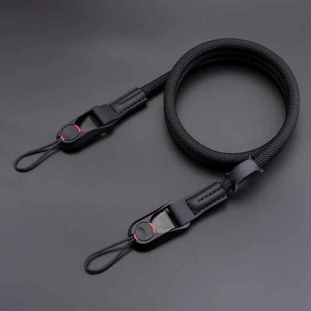 VIKEFON Quick Release Kamera Umhängeband aus Nylon Seil als multifunktionales Schultergurt Lanyard für Nikon Canon Sony und Fuji in Schwarz oder Grün - Bild 1