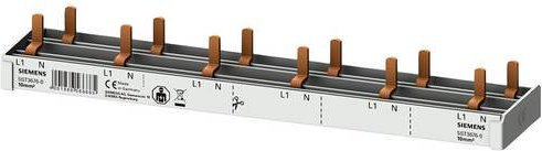 Siemens Stiftsammelschiene kompakt in Silber, 10mm2 Anschluss, 1 Stück - Bild 1