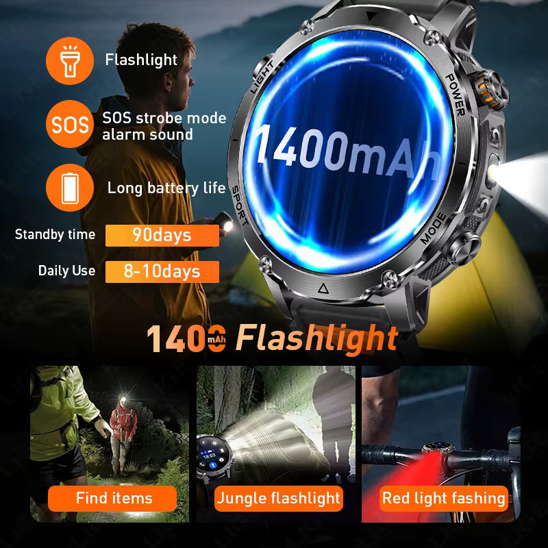 LIGE Herren Smartwatch in Schwarz mit 1,7 Zoll Bildschirm, Bluetooth-Anruf, Sprachassistent und IP68 Wasserdichtigkeit - Bild 4