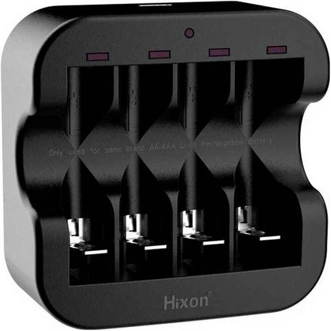 Hixon Q022 Rundzellen-Ladegerät LiIon Micro AAA und Mignon AA in Schwarz - Bild 1