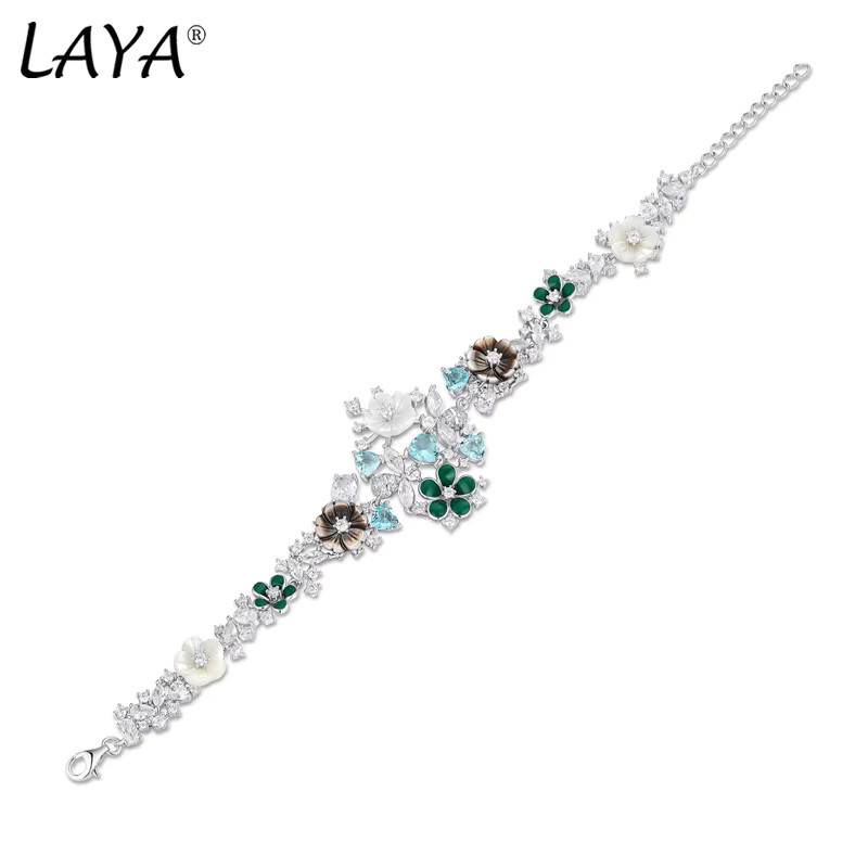 Laya Jewelry Blumenarmband, 925 Silber, Zirkonia, Damen - Bild 1