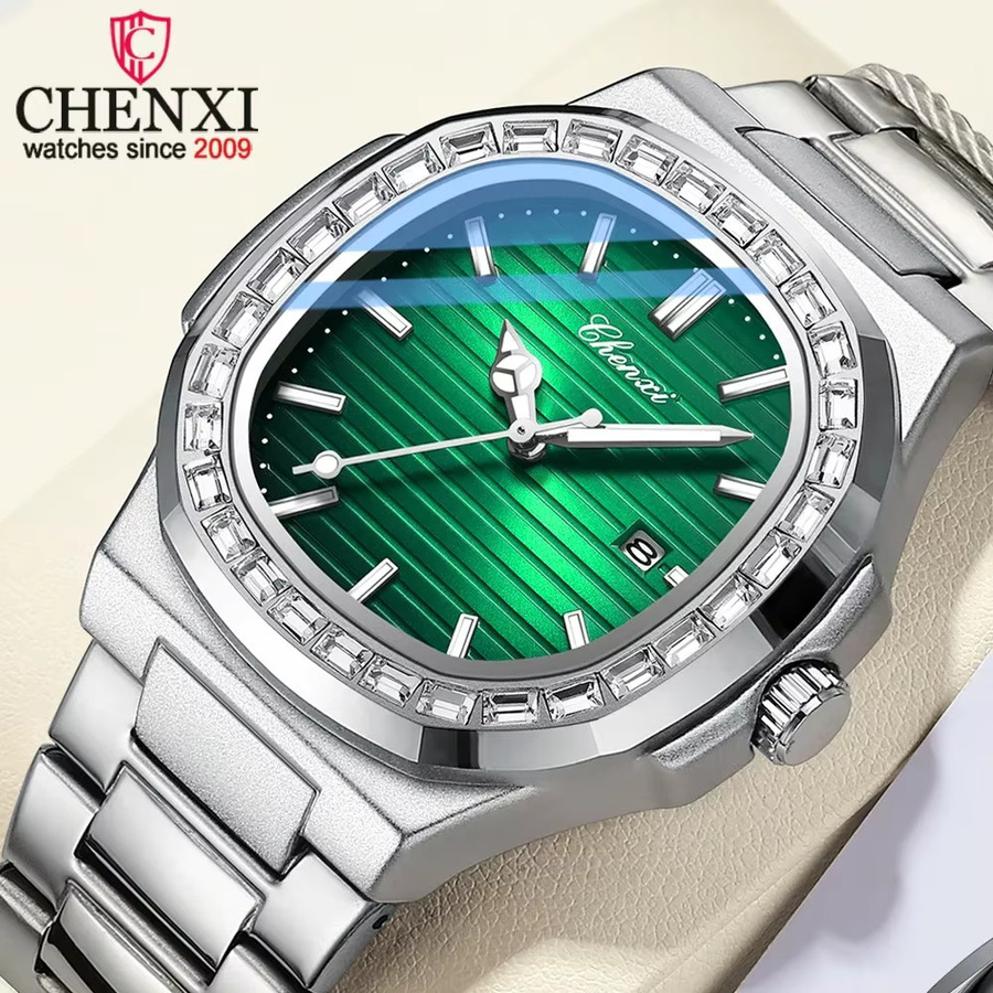CHENXI Armbanduhr Edelstahl, Quarz, Analoguhr, Herren, Schwarz Blau - Bild 1
