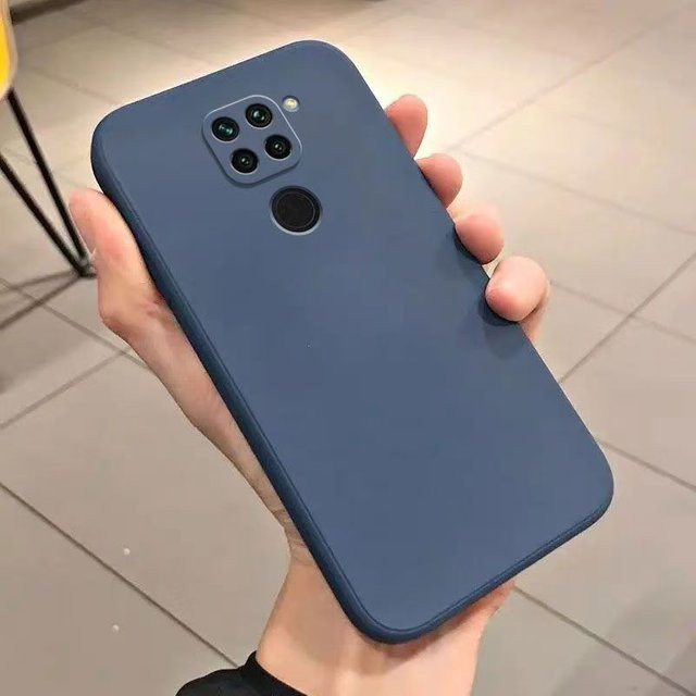 Stoßfeste matte Silikonhülle für Xiaomi Redmi Note 9 und Redmi Note 9 4G in Weiß und Blau - Bild 1