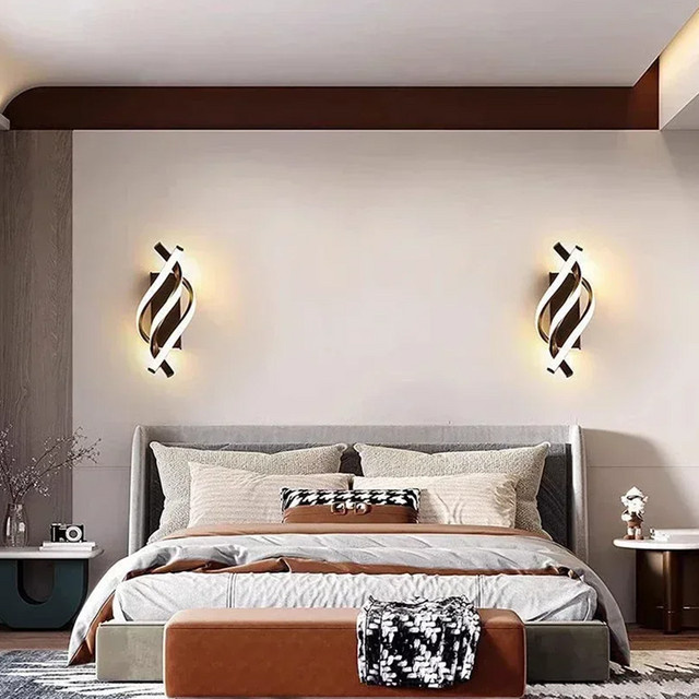 OSABO Moderne LED-Wandleuchte in U-Form für Wohnzimmer, Schlafzimmer und Flur, Schwarz oder Weiß - Bild 1