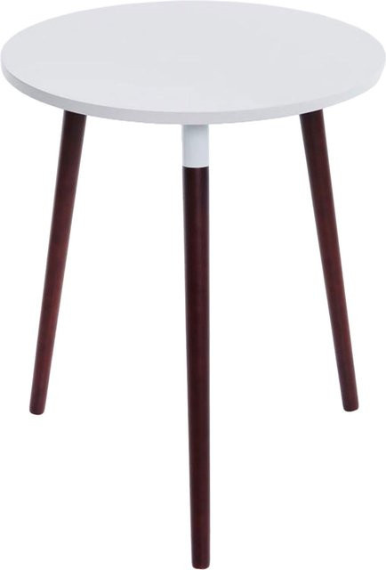 TPFLiving Tisch Amily rund in Cappuccino-Weiß mit Buchenoptik, Durchmesser: 60 cm, Höhe: 75 cm - Bild 1