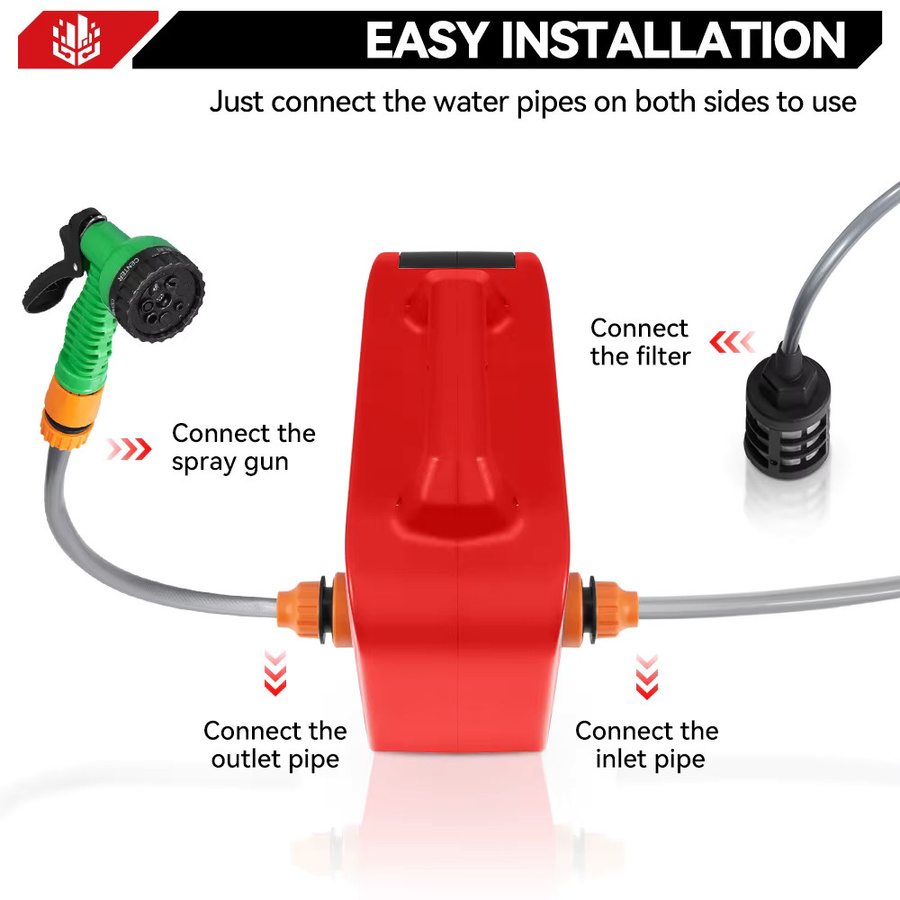 Akku-Wasserpumpe für Makita LXT Akkus, kabellose elektrische Pumpe in Rot, 260W mit 150M Reichweite - Bild 3