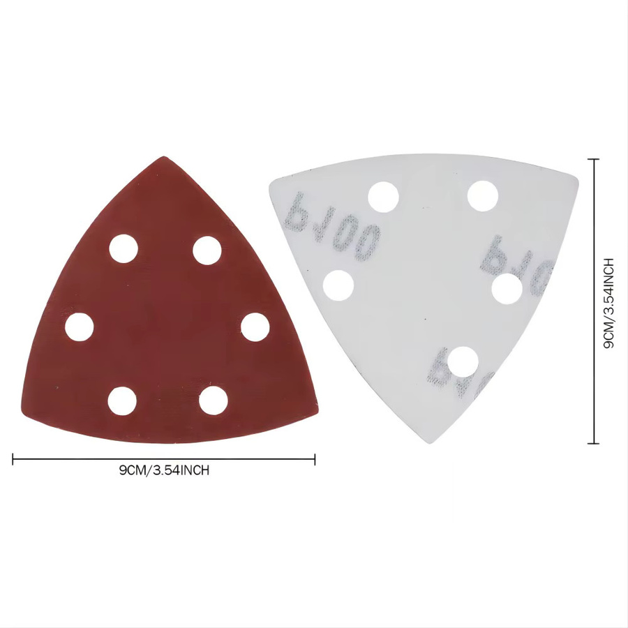 Vibratite Klett-Schleifpapier Set für oszillierende Multitools, 120 Stück dreieckiges Schleifpapier mit Körnung 60 bis 240, Breite: 90 mm - Bild 3