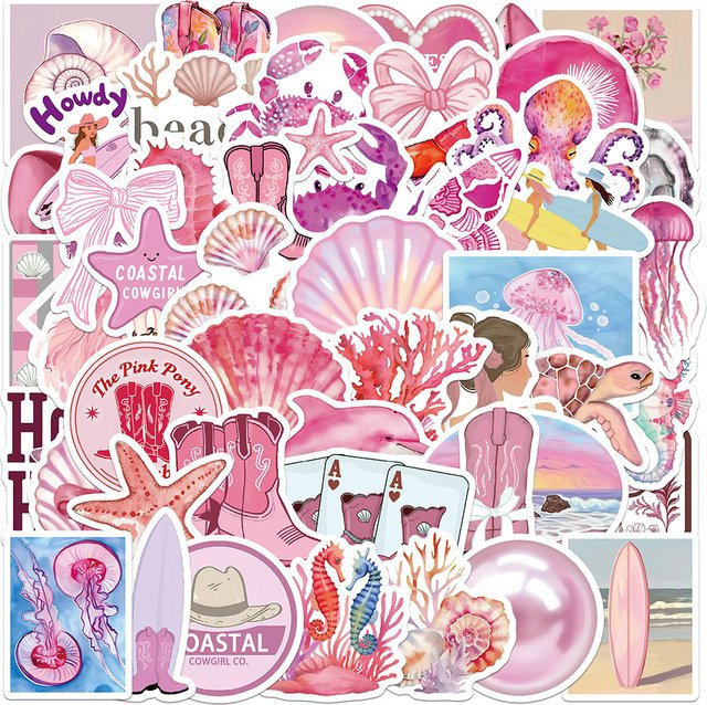 Kpustyle Cartoon Mädchen Graffiti Aufkleber Set in Rosa für Laptop, Telefon und Tagebuch - Bild 1