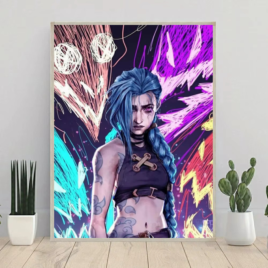 Arcane Jinx Anime 5D-Diamant-Malerei-Set von Potdemiel mit runden Bohrern in Multicolour für DIY-Kunst und Deko, Breite: 30,0 cm, Höhe: 20,0 cm, Tiefe: 20,0 cm - Bild 2