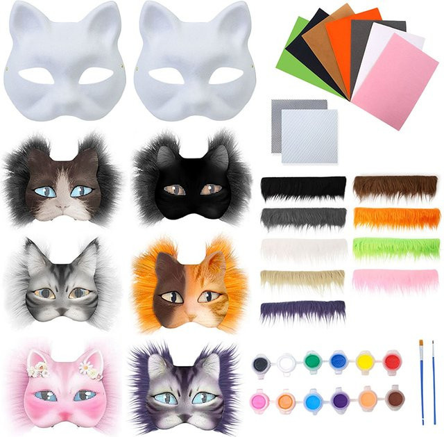 YOWEI DIY Graffiti Therian Maske Kit, 3-teiliges Set, Tiere, Kunststoff - Bild 1