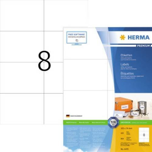 Herma Universal-Etiketten A4 Weiß Papier 800 Stück PEFC-zertifiziert - Bild 1