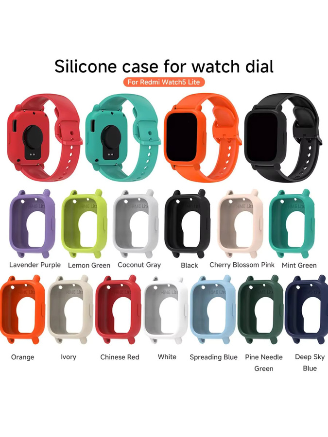Xiaomi Schutzhülle Silikon, Schwarz, Redmi Watch 5 Active/Lite Watch - Bild 4