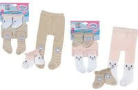 BABY born Strumpfhose und Socken Schäfchen Puppenzubehör in Weiß, Pink und Hellbraun - Bild 1