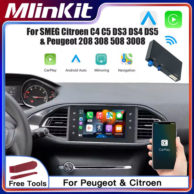 Mlinkit Wireless Carplay und Android Auto Modul für Peugeot Citroen SMEG NAC in Schwarz - Bild 1