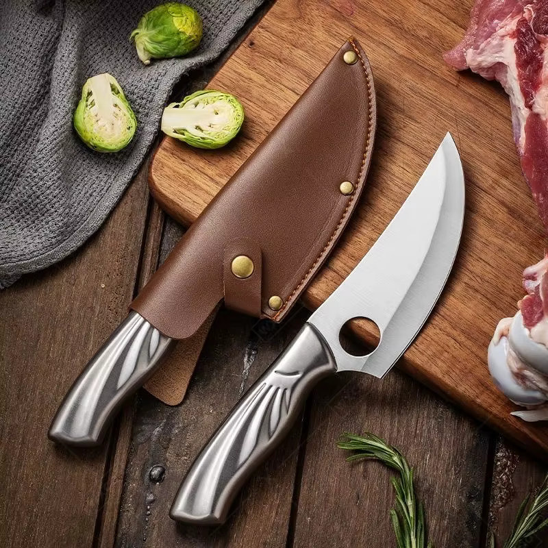 WXCOO Edelstahlmesser in Silber als vielseitiges Küchenmesser zum Entbeinen und Schneiden von Fleisch und Gemüse - Bild 5