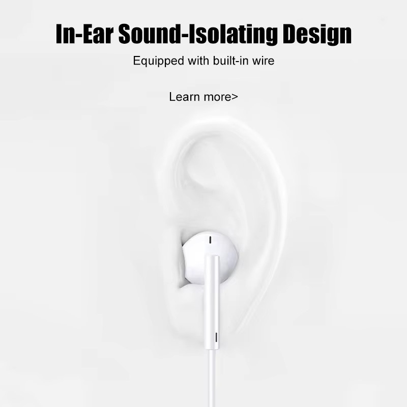 In-Ear Kopfhörer mit 3,5mm Klinke und USB-C Anschluss in Weiß für Tablets und Laptops - Bild 2