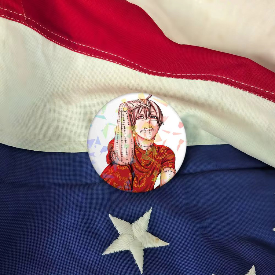 Brosche Anime, Weißblech, Unisex - Bild 5