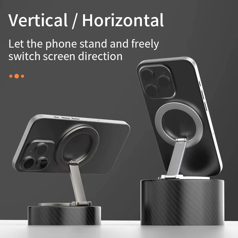 VORTNGLE Magnetischer Telefonhalter in Silber, 360 Grad drehbar und faltbar, universeller Desktop- und Fitnessgeräte-Halter - Bild 2