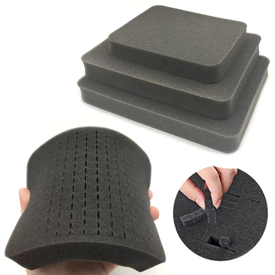 Stoßfester DIY-Schaumstoff als handreißbares Schwammgitter und Verpackungsblock in Schwarz - Bild 4