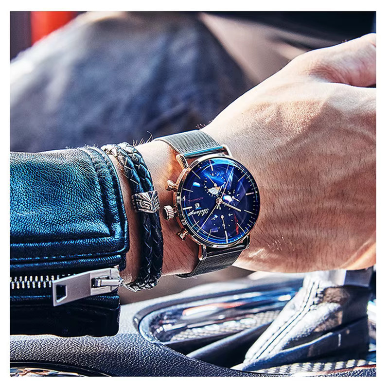 AILANG Armbanduhr Automatik, Edelstahl, Mondphase, Herren - Bild 3