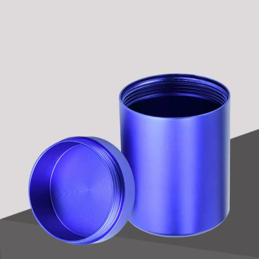 Luftdichte Tee-Vorratsdose aus Aluminium und Glas in Blau, tragbarer und geruchsneutraler Behälter für deine Reise - Bild 2
