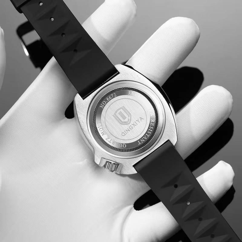 QINGXIYA Armbanduhr, Quarz, Edelstahl, Schwarz, Herren, Datum - Bild 5