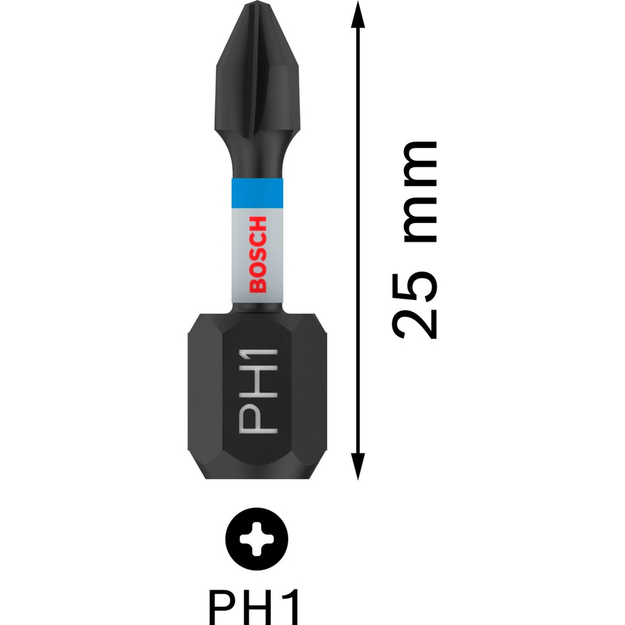 Bosch Impact Control PH1 Kreuzschlitz-Bits, 2er-Set, Schwarz - Bild 3