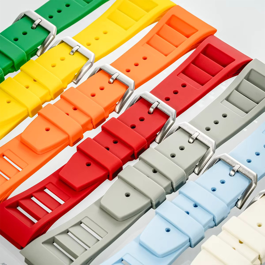 FancyWrist Modifikationsset für Apple Watch mit Edelstahl-Uhrengehäuse und Silikonarmband in Orange - Bild 2