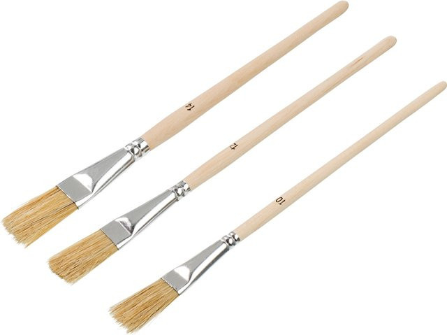 LUX-TOOLS Emaillepinsel-Set 3-teilig mit Synthetikborsten und Holzgriff in Mehrfarbig - Bild 1