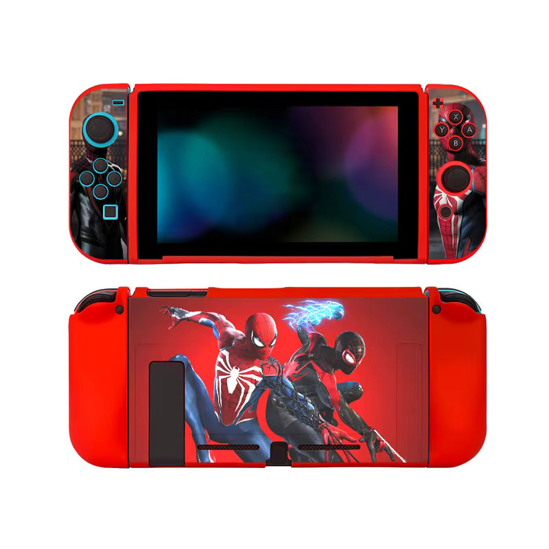 Silikonhülle im Cool Spider Theme für Nintendo Switch OLED und Joy-Con Controller als Schutzhülle und Zubehör - Bild 2