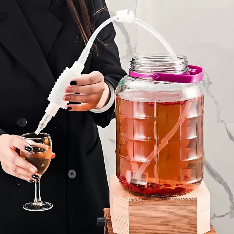 JETTING Brau-Siphon mit Schlauch und Pumpe aus lebensmittelechtem Kunststoff für Wein und Bier, transparent - Bild 3
