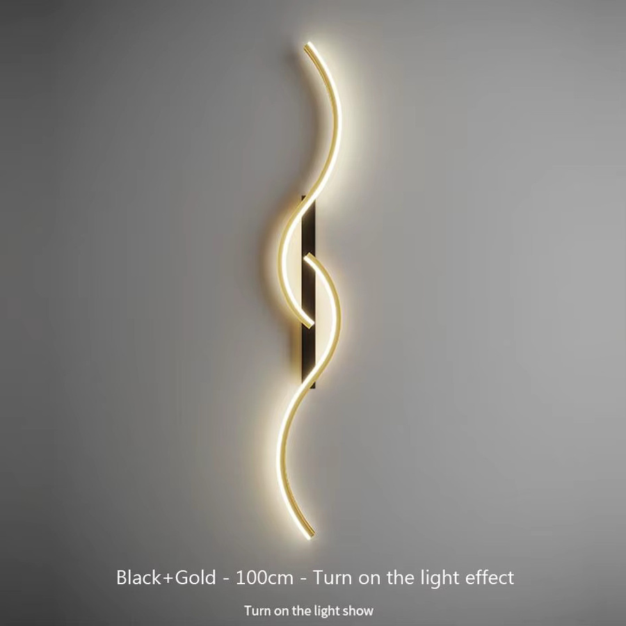 Sanoni Moderne LED Wandleuchte in Schwarz und Gold für Wohnzimmer, Esszimmer oder Schlafzimmer - Bild 3